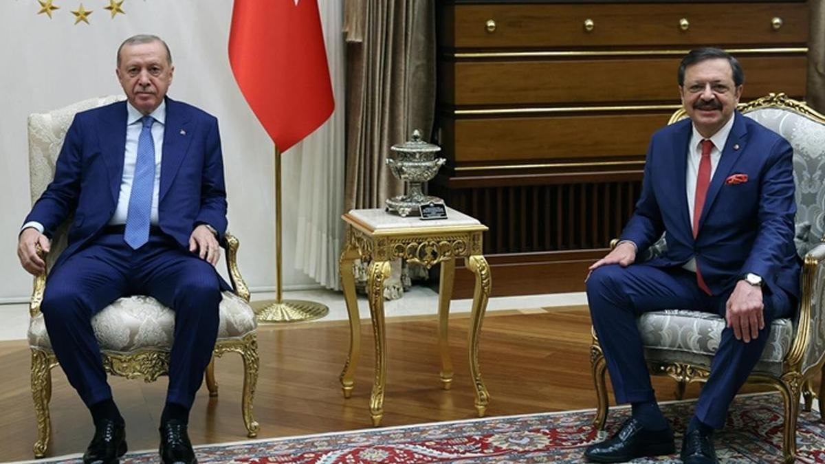 Cumhurbaşkanı Erdoğan, TOBB Lideri Hisarcıklıoğlu'nu Ağırladı