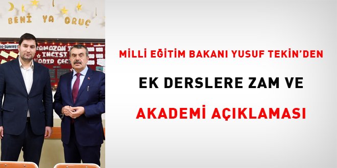 Yusuf Tekin'den Ek Ders Ücretleri Hakkında Yeni Açıklama