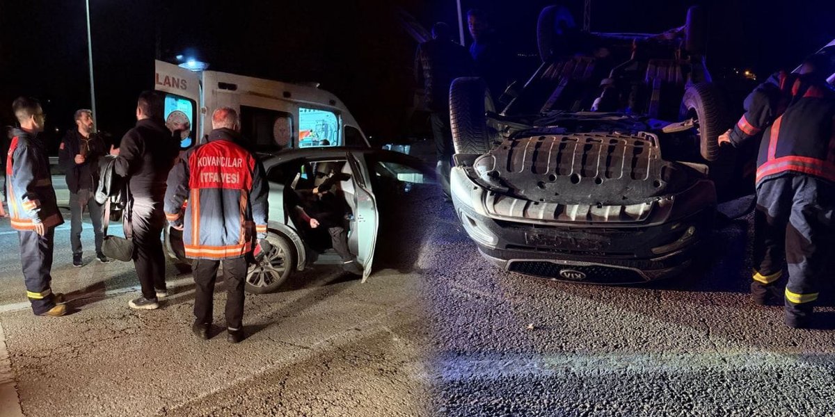 Elazığ'da Korkunç Trafik Kazası! Araçlardan Biri Devrildi: 7 Yaralı