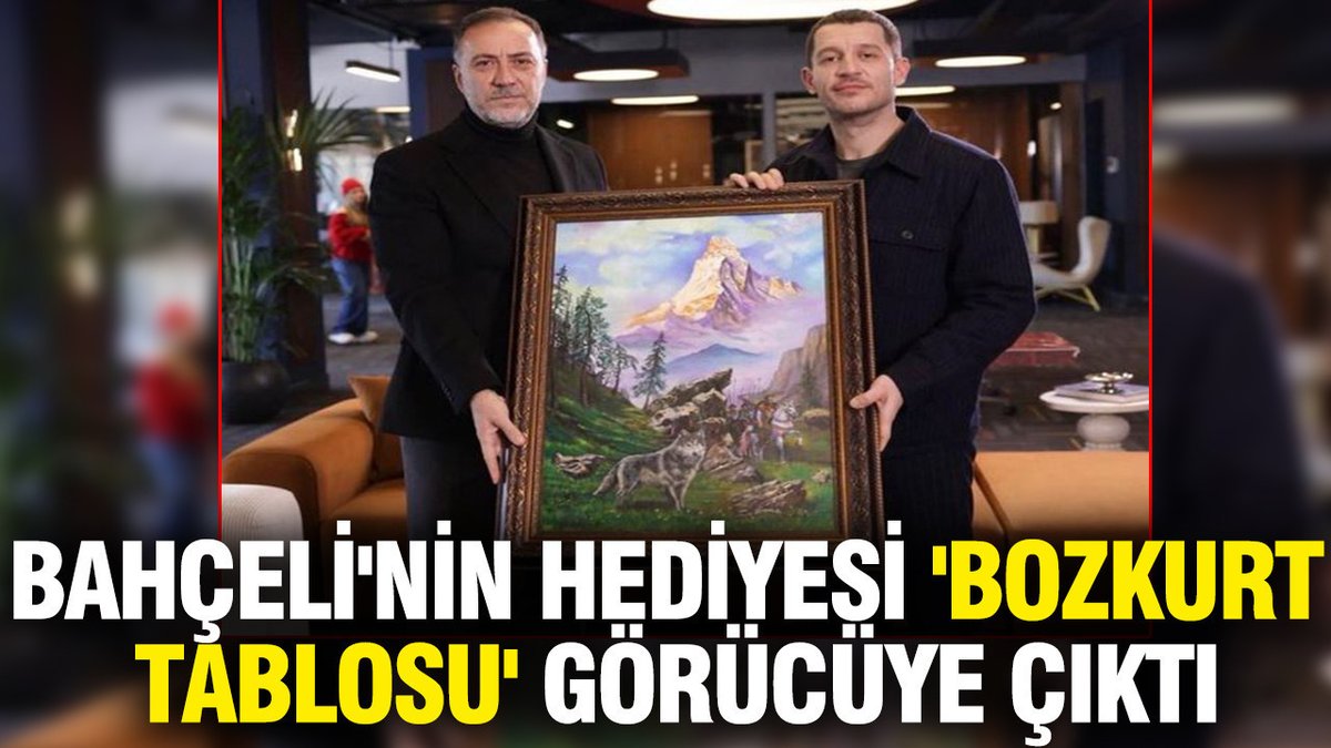 Bahçeli'nin Hediye Ettiği 'Bozkurt Tablosu' Tanıtıldı