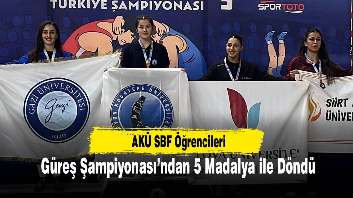 Akü Sbf Öğrencileri Güreş Turnuvasında 5 Madalya Kazandı