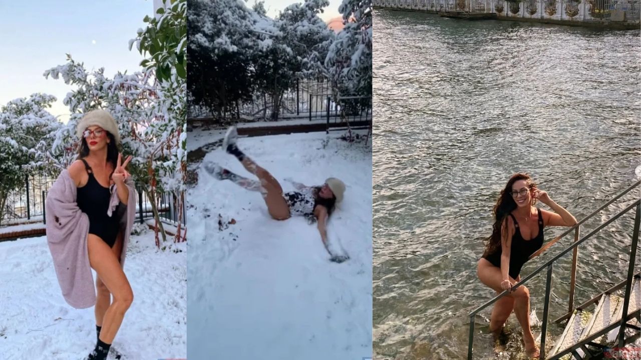 Zeynep Özyağcılar’dan Kar Üzerinde Eğlenceli Paylaşım