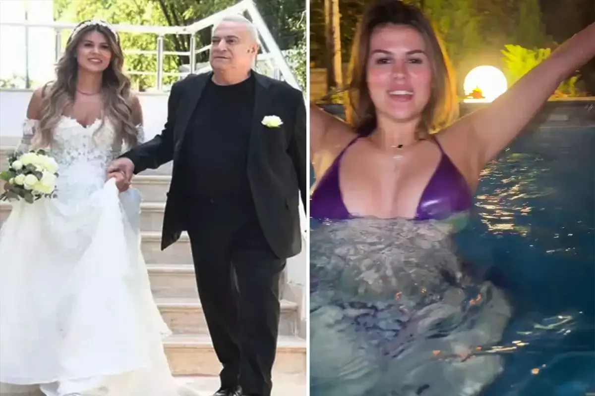 Mehmet Ali Erbil'in eşi Gülseren Erbil havuzda eğleniyor