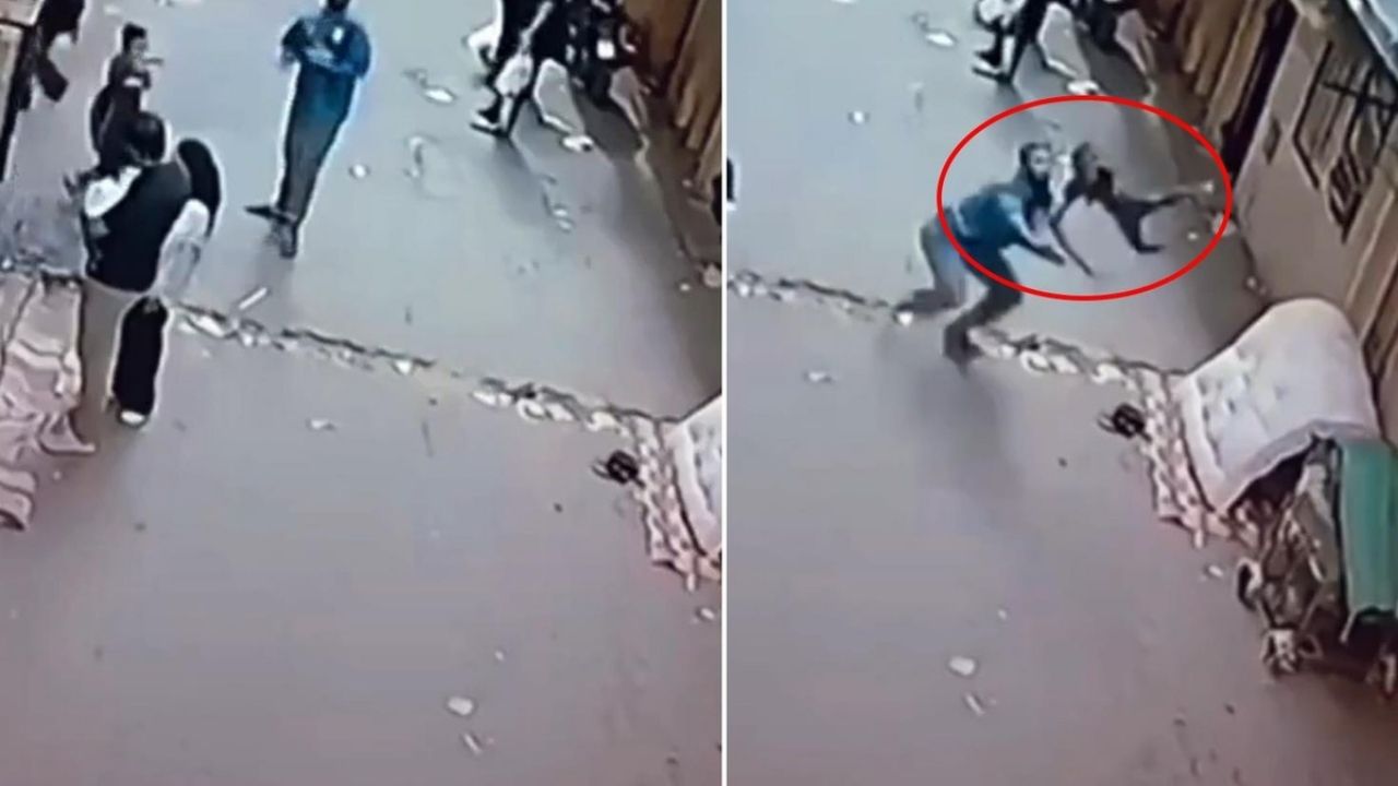 Mısır’da Pencereden Düşen Çocuğu Son Anda Havada Yakaladı