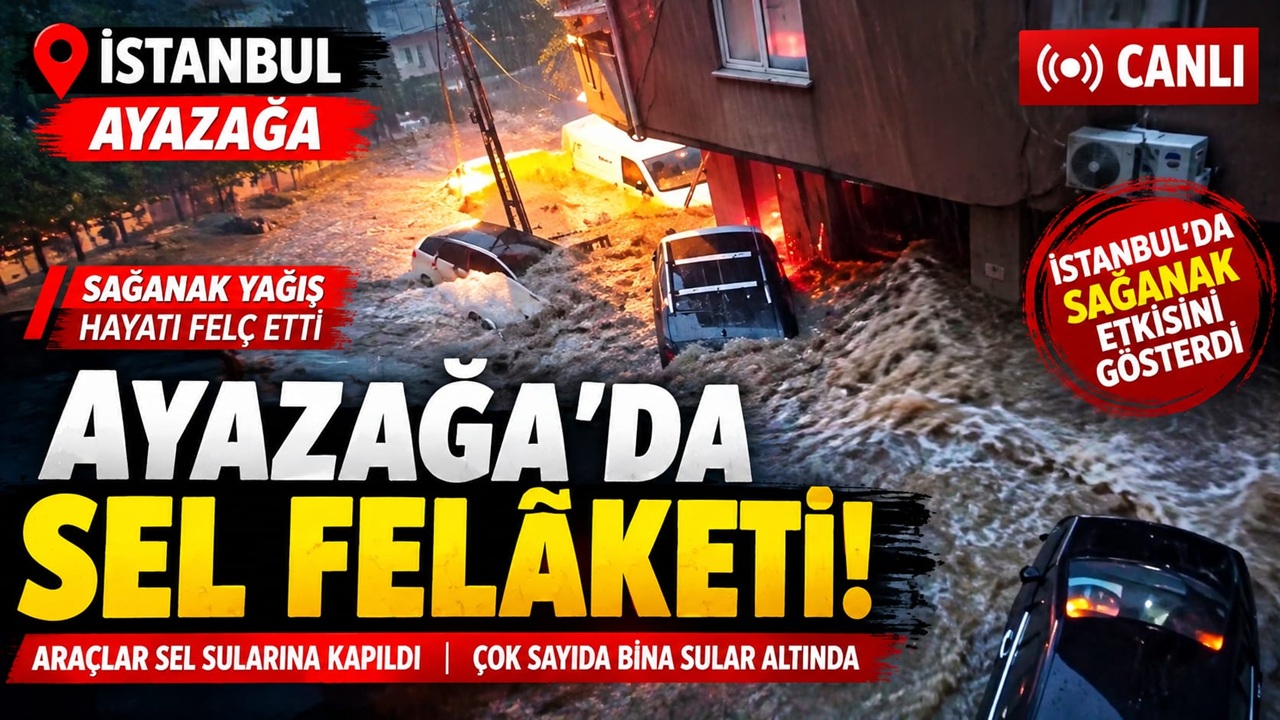 İstanbul Sarıyer Ayazağa’da Sel Alarmı! Dereboyu Caddesi’nde Su Baskını