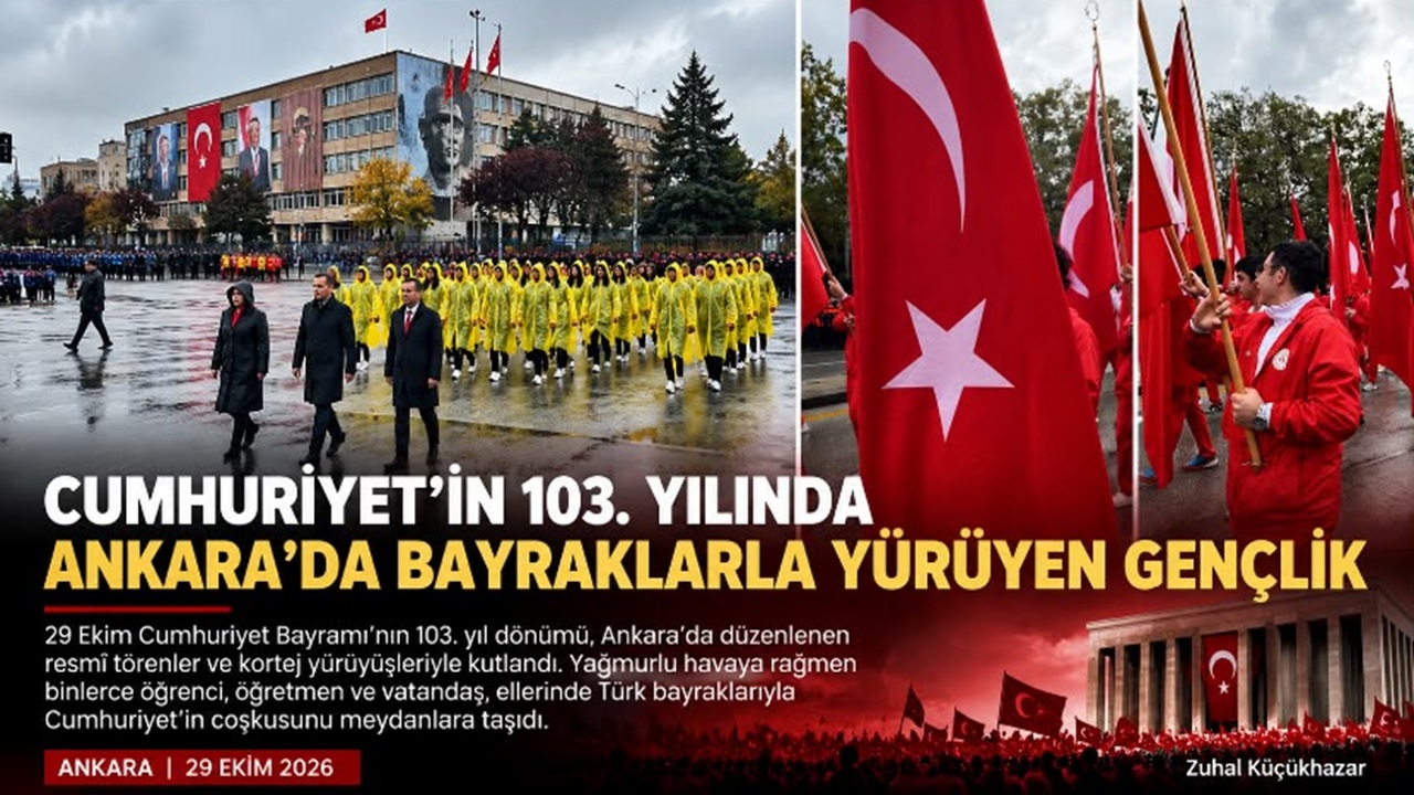 Ankara’da 29 Ekim Cumhuriyet Bayramı Coşkusu Yağmura Rağmen Sürdü