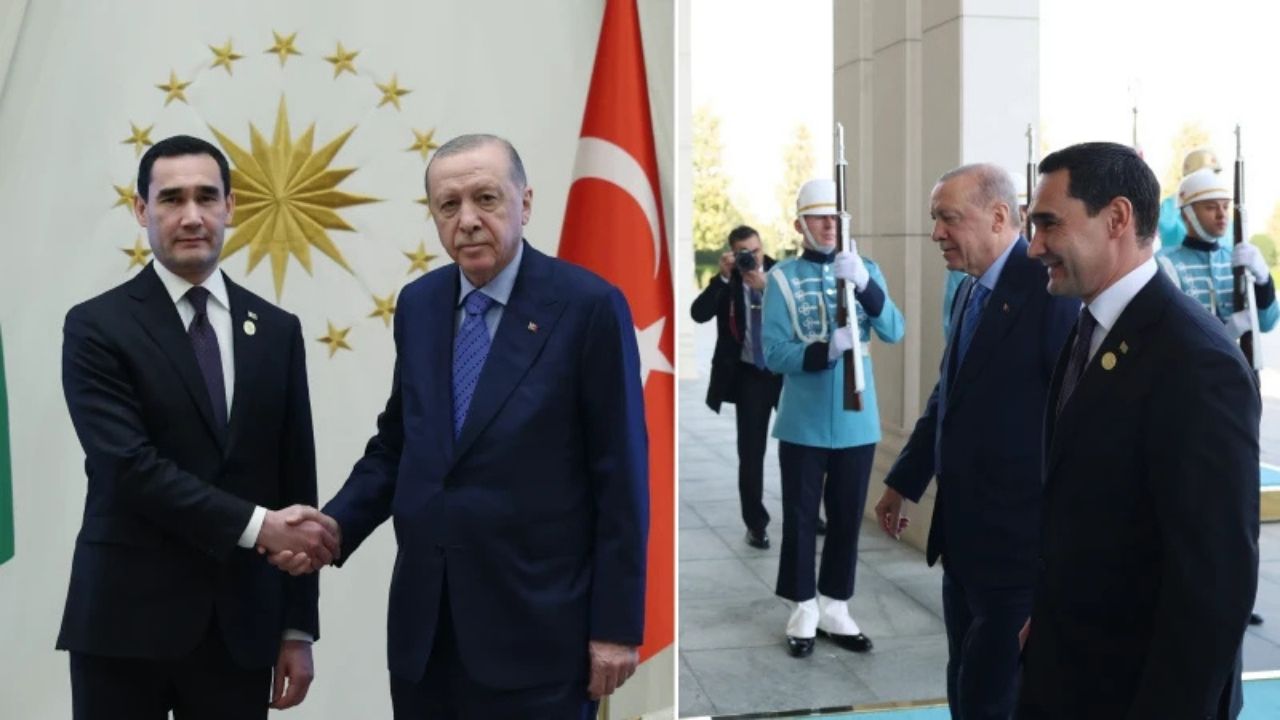 Erdoğan, Türkmenistan Devlet Başkanı Berdimuhammedov’u Külliye’de Kabul Etti