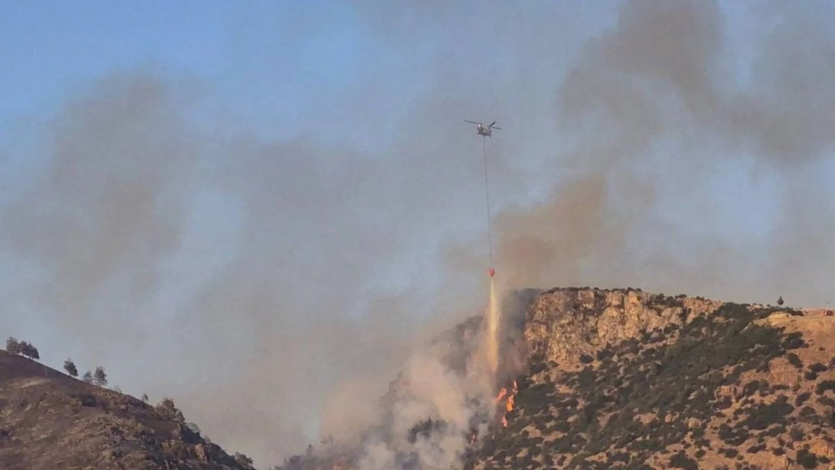 Pamukkale Yakınlarında Orman Yangını Ekipler Alevlerle Mücadele Ediyor