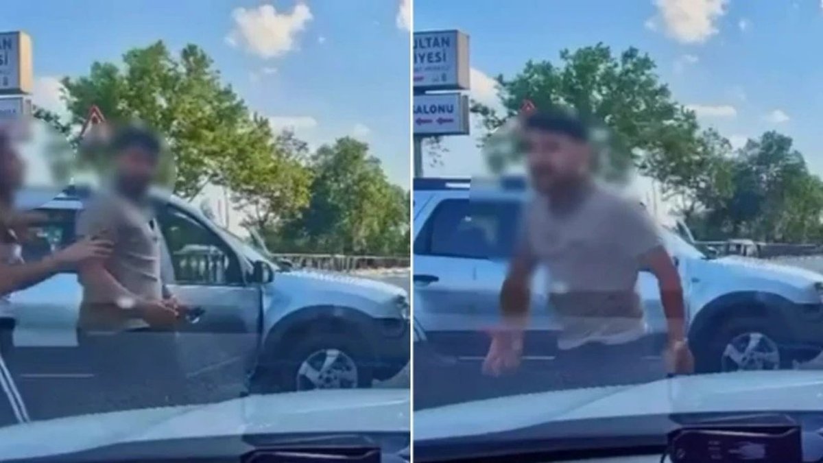 Eyüpsultan’da trafikte dehşet anları: Sürücünün tehditleri kameraya yansıdı