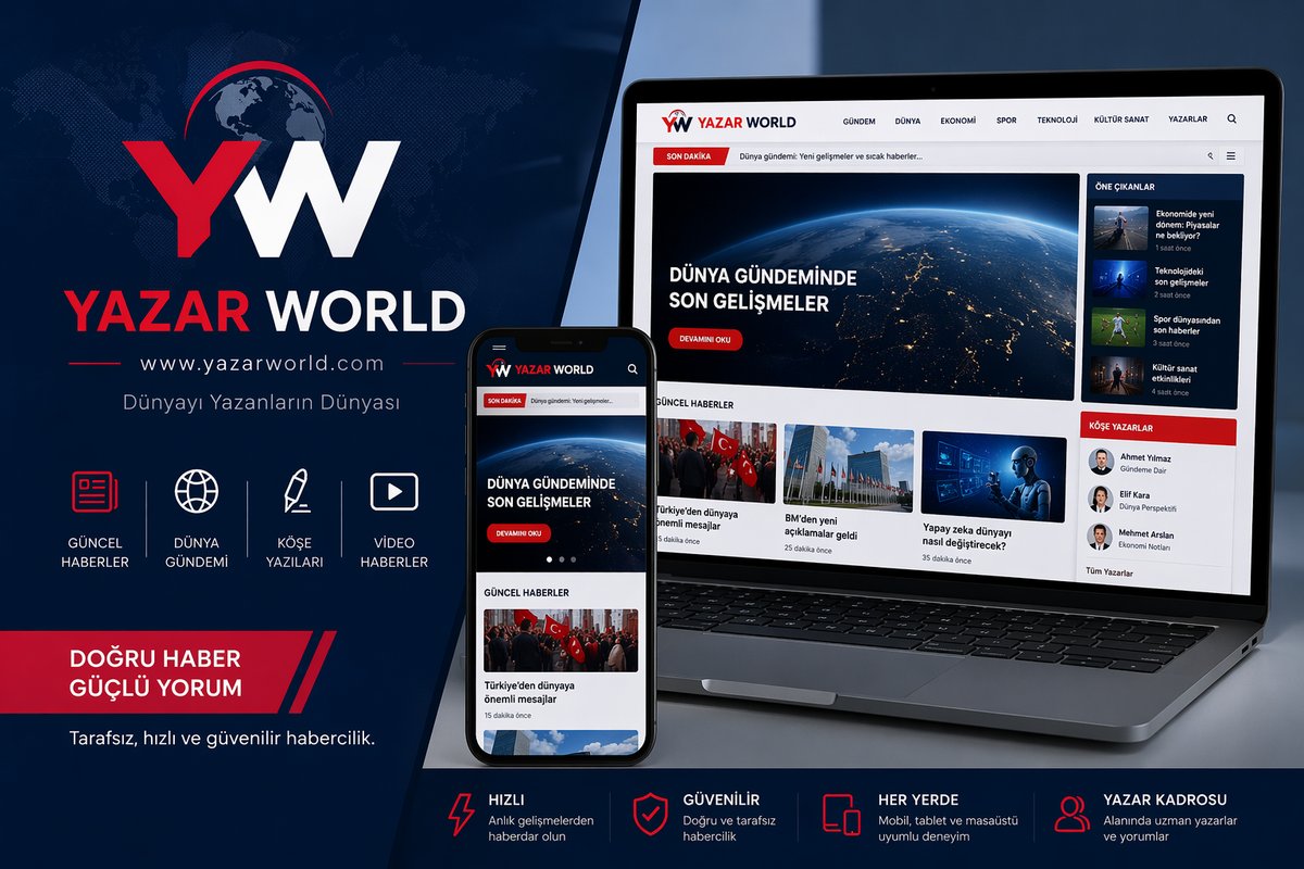 Yazar World 20 Nisan 2026 tarihinde yayına başlıyor ulusal internet haber sitesi açılıyor