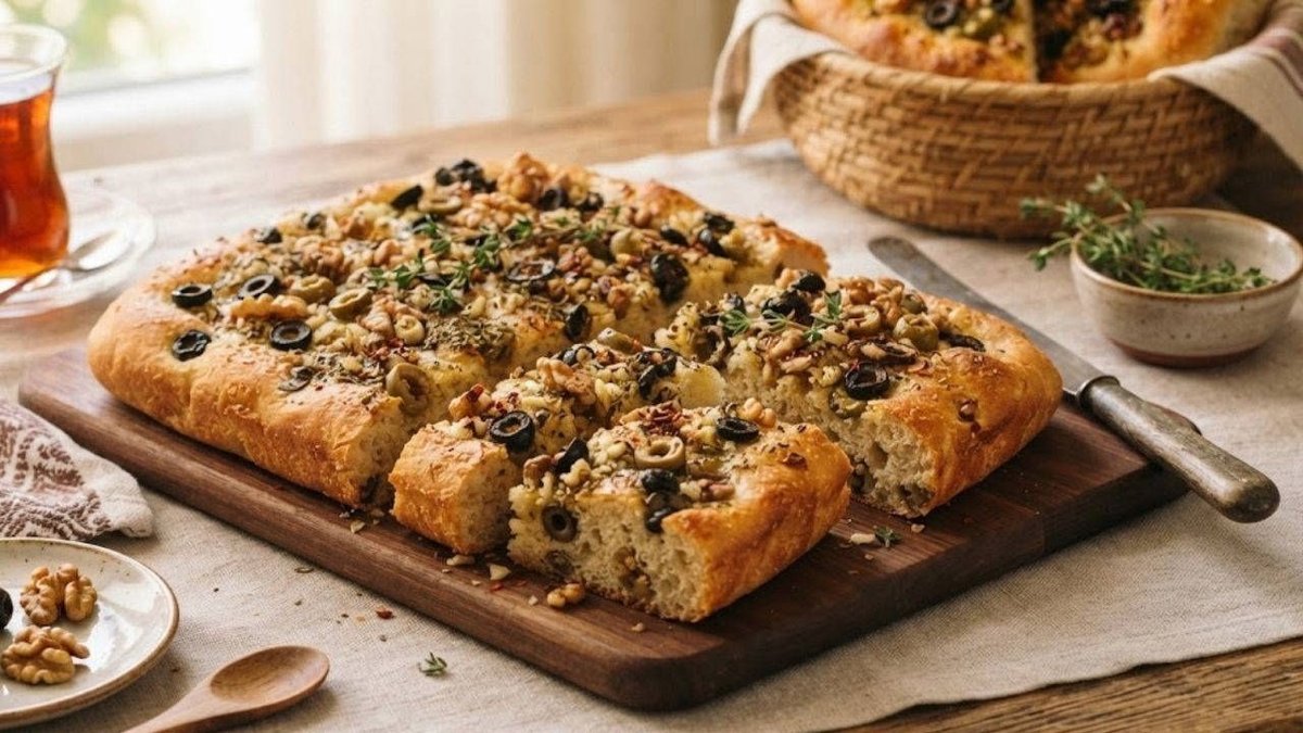 Çay Saatlerine Lezzet Katacak Zeytinli Cevizli Ekmek Tarifi