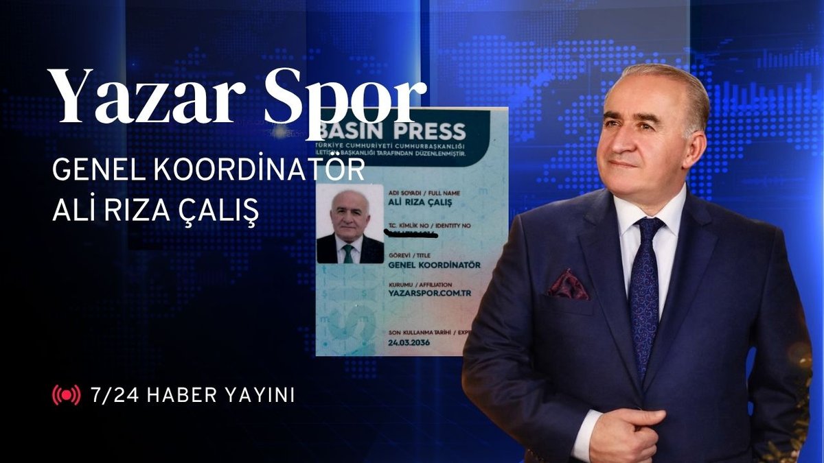 Yazar Spor Genel Koordinatörü Ali Rıza Çalış İletişim Başkanlığı Basın Kartı aldı medya kariyerinde yeni dönem