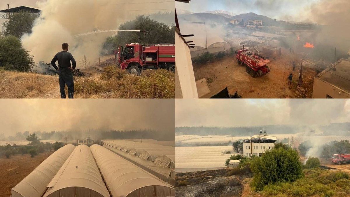 Muğla’da Başlayan Yangın Antalya’ya Ulaştı: Ev Ve Seralar Zarar Gördü