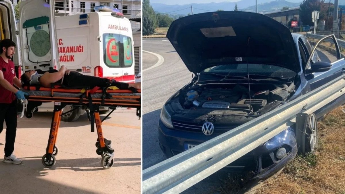 Navigasyon Yönlendirmesi Kazaya Yol Açtı Bursa’da Otomobil Bariyerlere Çarptı